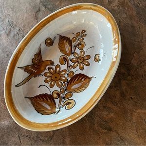Tonala Mexico Pottery Oval Serving Dish Artist Signed